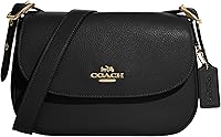 Coach Macie Saddle Bag Black: Refined Pebble Leather Crossbody with Adjustable Strap