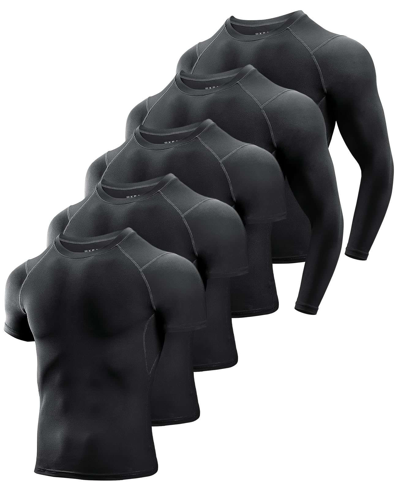 NiksaMen's Compression Shirts, Short Sleeve Athletic Compression Tops Dry Workout T Shirt, Rash Guard Base Layer Undershirt