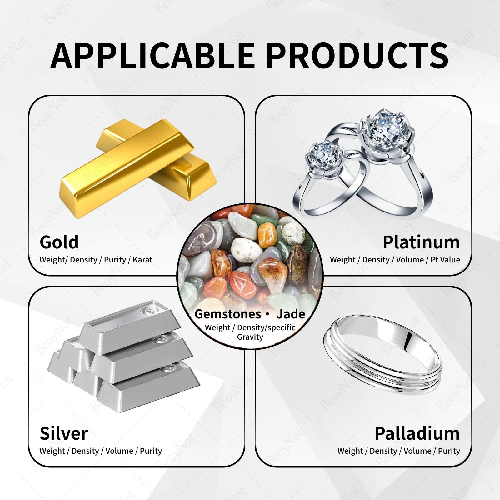 Medidor de pureza de oro, medidor de densidad para joyas, Res 0,1% de pureza, 0,001 g/cm³ de densidad, MDJ600K