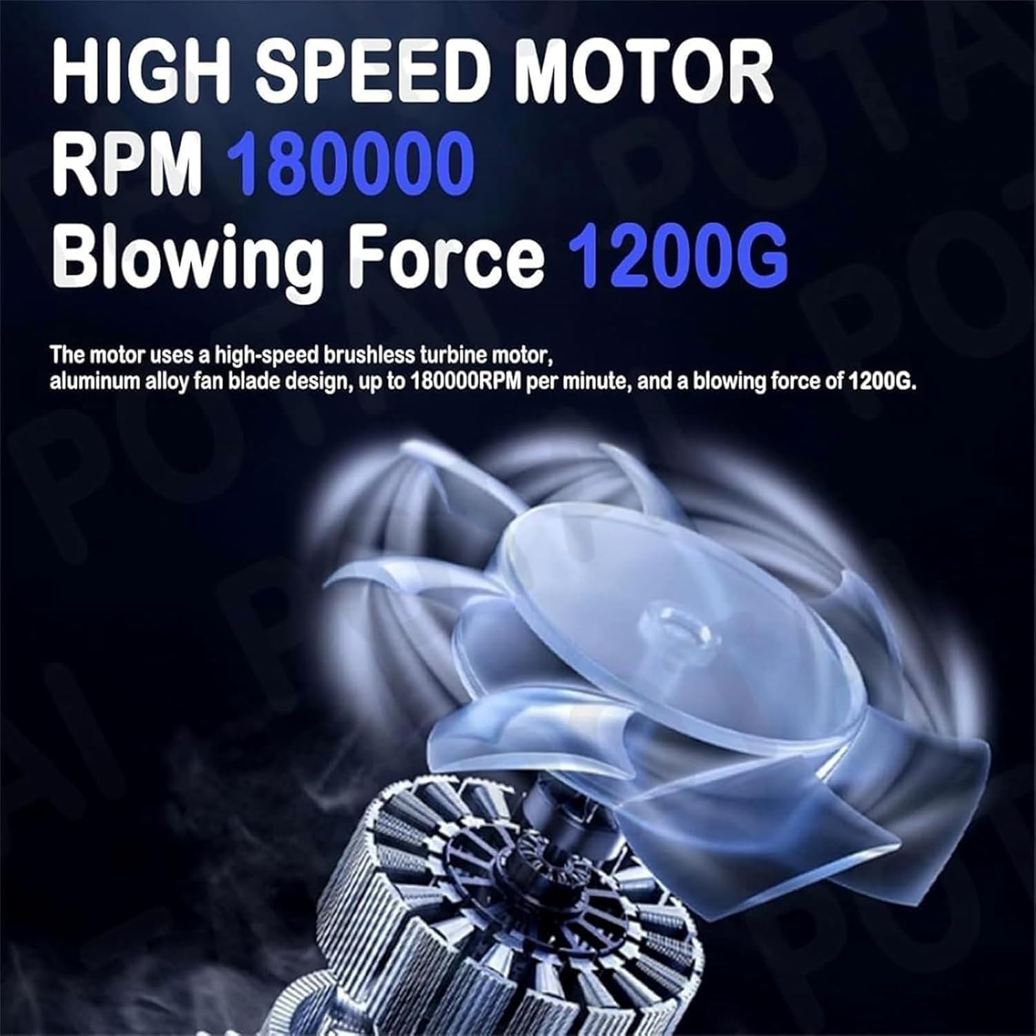 Soplador De Aire Potente, 2026 Nuevo Soplador Turbo Jet, 34000Rpm, 20M/S,Soplador De Hojas Bateria, Soplador InaláMbrico Air Force, para Secar Coches, Jardines, Polvo, Nieve (Blue,1Batería)