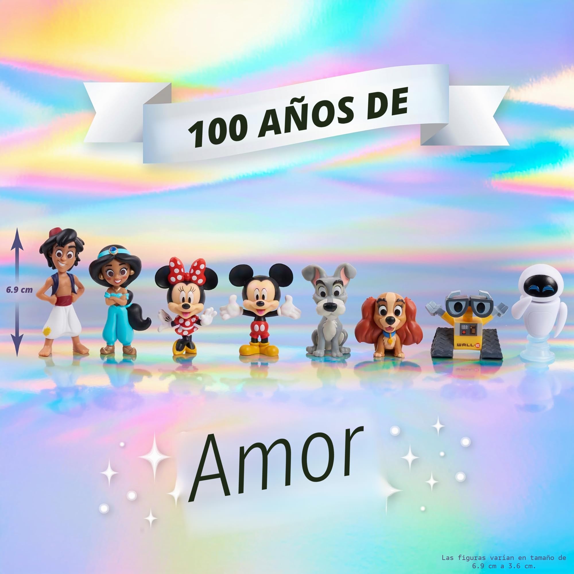 Disney100 Años de Épicas Transformaciones, Juego de Figuras de Edición Limitada de 8 Piezas, Juguetes para Niños de 3 Años en Adelante de Just Play