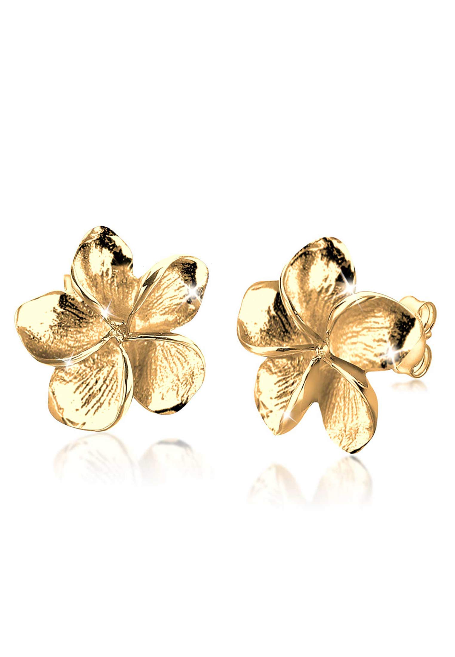 Elli Damen-Ohrringe, Frangipani-Blume, Natur, filigran, aus Sterling-Silber 925
