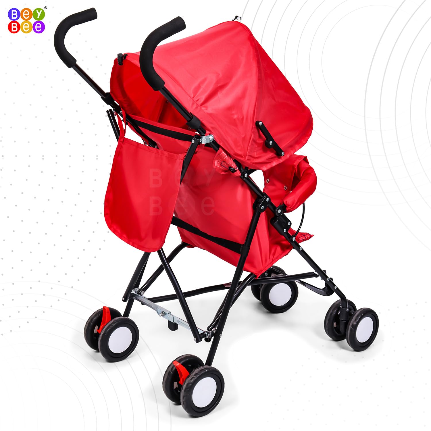 BeyBee Tutti Fruti Baby Stroller/Buggy, Compact & Travel Friendly Baby pram, for Baby & Kids, 6-36 Months, with 2 Point Safety Harness, Adjustable seat Recline, 15Kg Capacity (Orange) 1