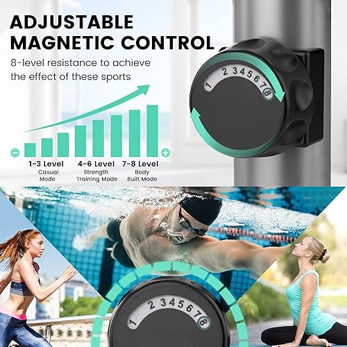 Miniatura 3 de Dripex Máquina elíptica de ejercicio, máquina elíptica hipersilenciosa para el hogar, máquinas de entrenamiento elíptico magnético con resistencia