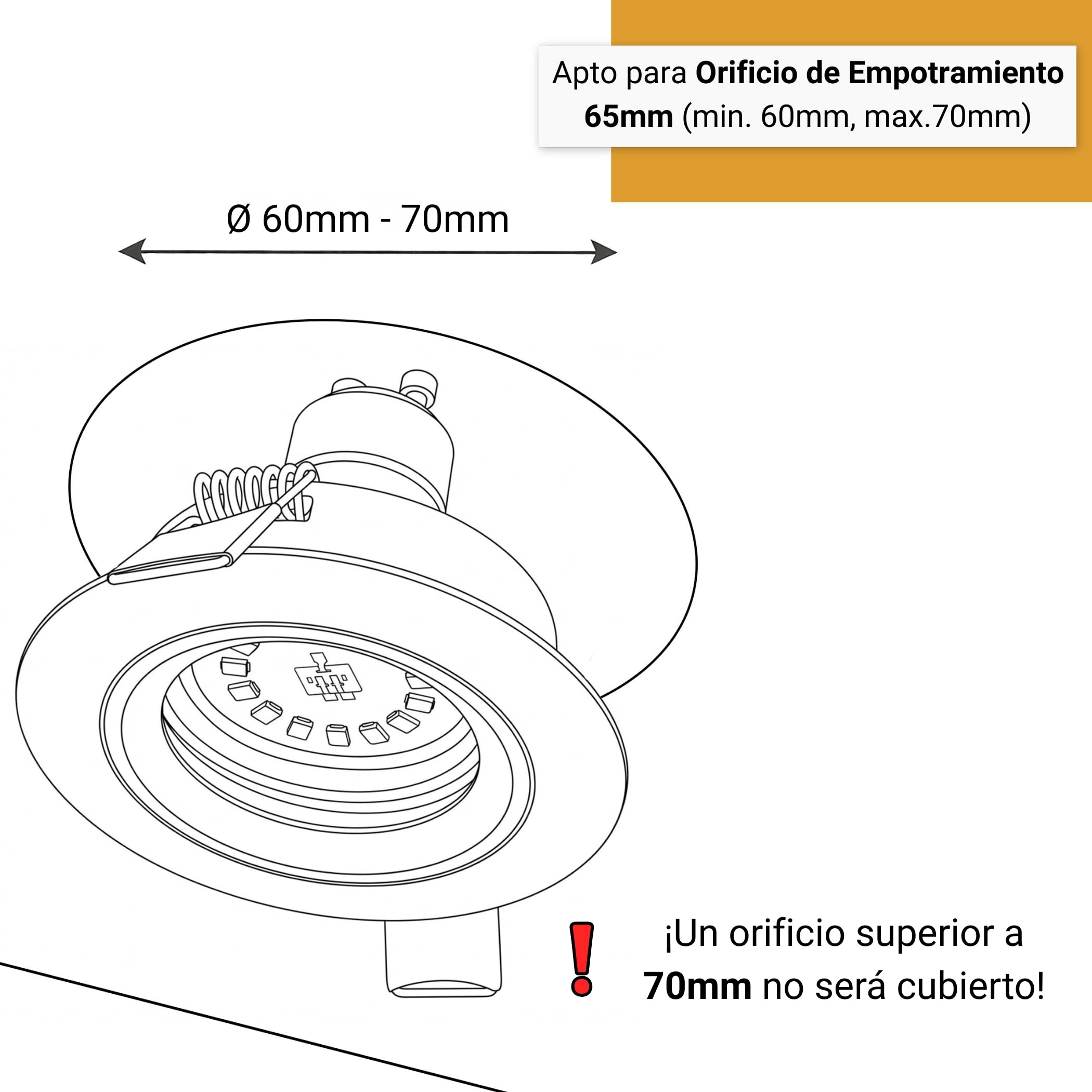SEBSON Foco Empotrable de Techo con Casquillo GU10 - Set de 12 | Downlight Aluminio Ø80mm, Marco para Focos LED o Halógeno 230V, Diámetro Orificio 65mm