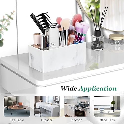 Vista 60 de Luxspire Soporte para cepillos de dientes, 3 ranuras, soporte eléctrico para cepillos de dientes y pasta de dientes, almacenamiento de resina