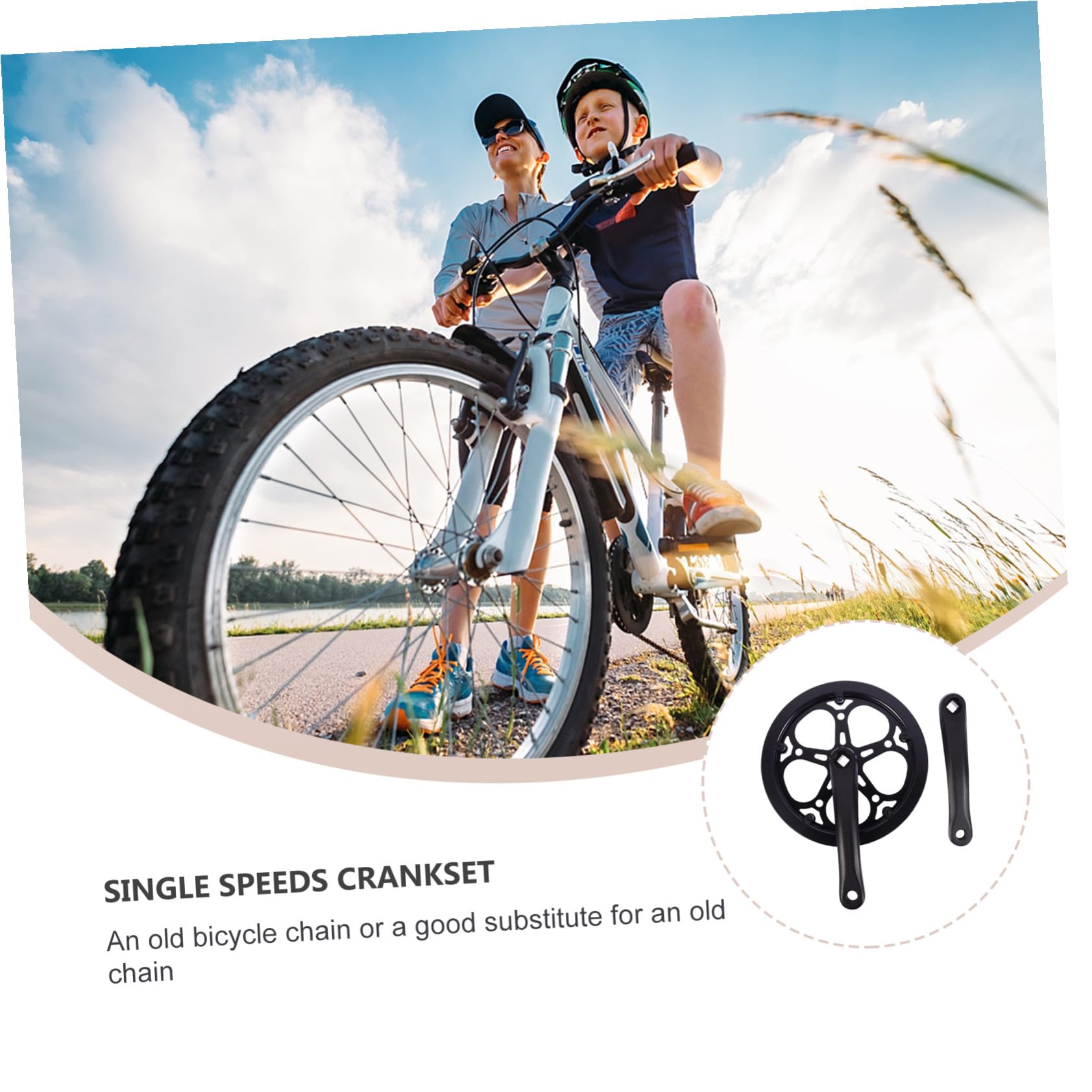 Beaupretty Guarnitura Singola Bici 170 Mm in Ferro 52 Denti Manovella Cava, Compatibile Bici Corsa e Mountain Bike a velocità Singola, Accessori di Ricambio per Trasmissione Biciclette