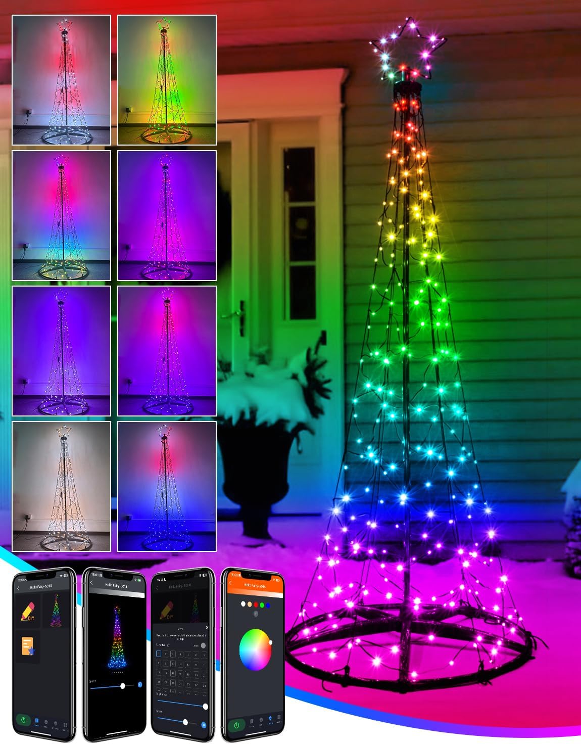 Aoycocr Smart LED Light Bulb RGB Color Changing Light Bulb - Daylight 6500K - 750 Lumens - E26 Base - Dimmable - Works with Alexa Google Home - No Hub Required - UL ETL Listed