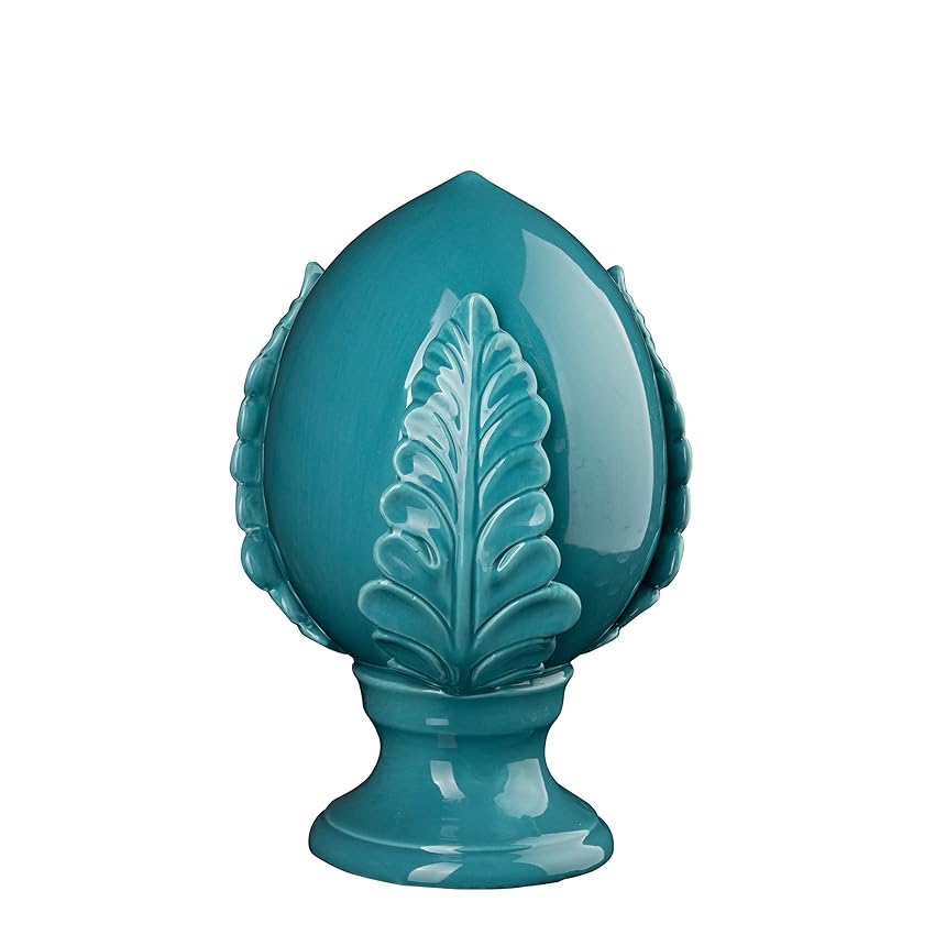 Immagine del prodotto Baroni Home Pumo Pugliese Colorato, Pumo Decorativo in Porcellana Dipinta a Mano, Colore Turchese, Misure 14X14X22 cm