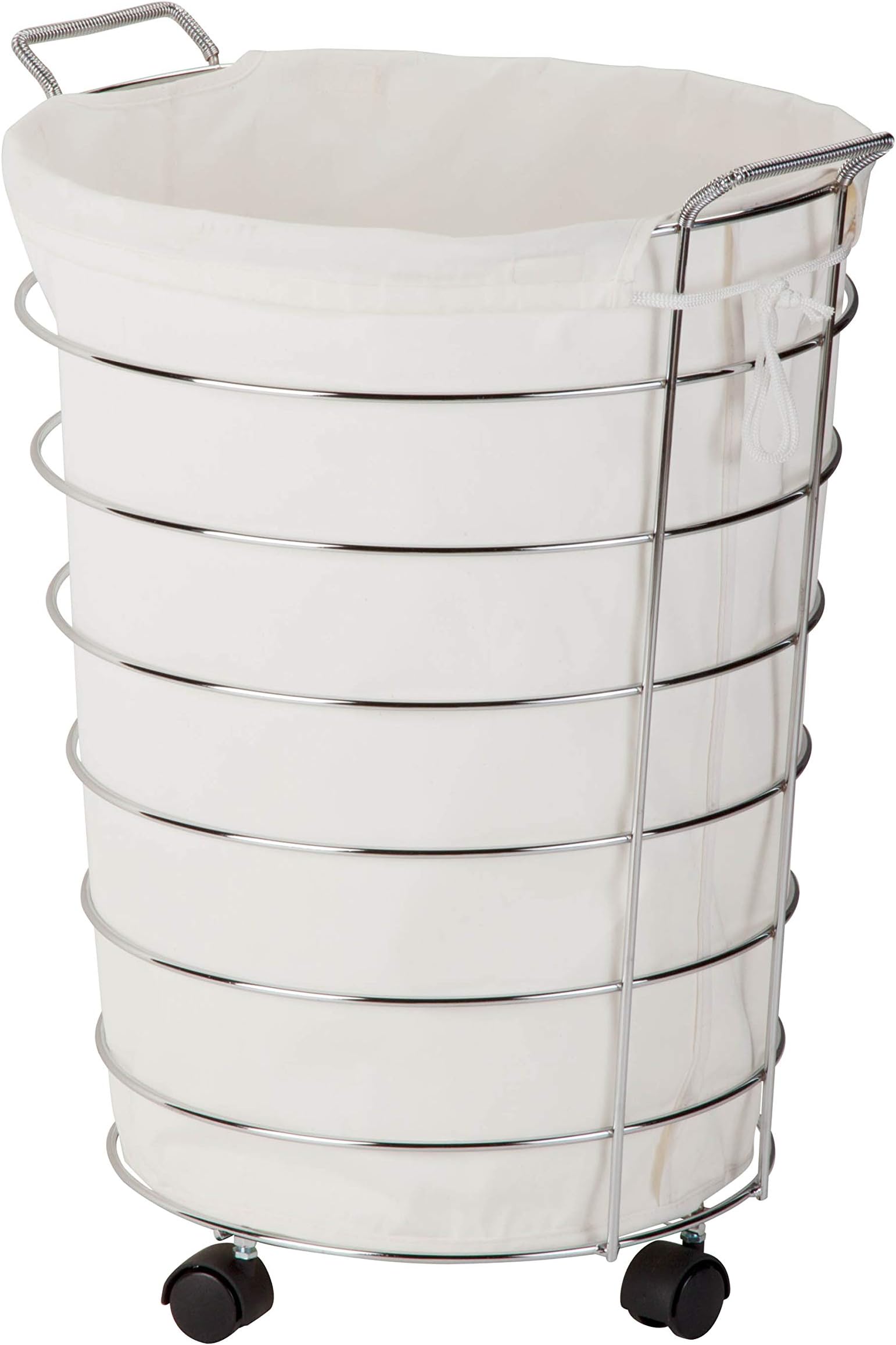 Honey-Can-Do Hmp-02108 Rolling Hamper with Canvas Laundry Bag, Steel, Chrome