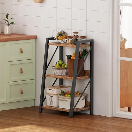 Miniatura 5 de HOOBRO Estante de escalera, estantería de 3 niveles, estantería de esquina, estante de almacenamiento independiente, organizador de exhibición, para
