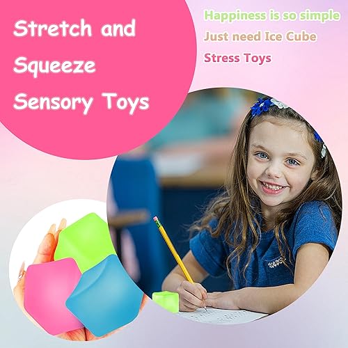 Miniatura 5 de 3 bolas antiestrés, cubos estrujables, bolas antiestrés para adultos y niños, cubo para apretar, juguetes sensoriales para aliviar la ansiedad