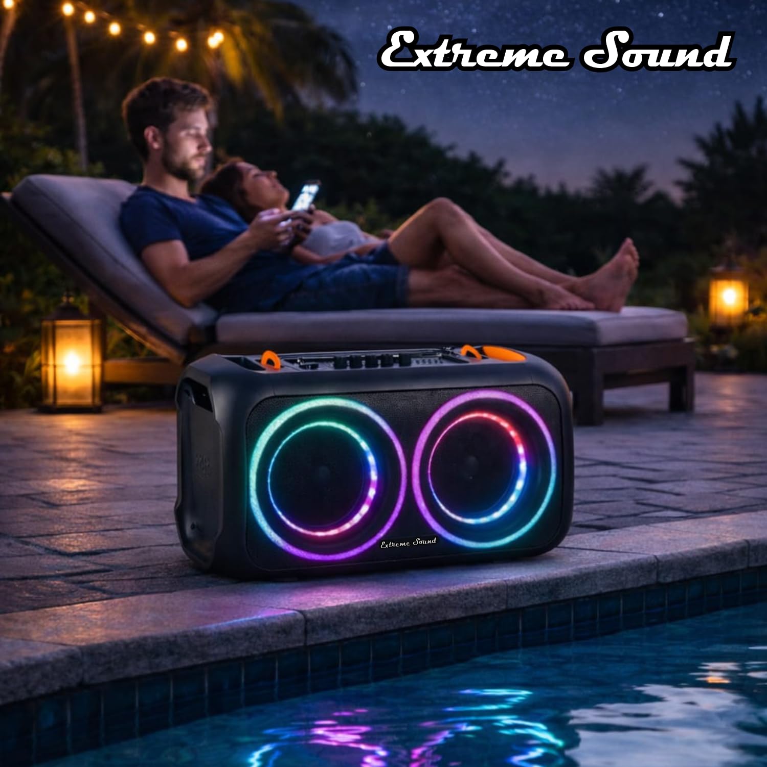 Cassa Portatile Bluetooth Ricaricabile – KIT Karaoke + 2 Microfoni - Autonomia fino a 48 ore - Radio FM, TWS, USB, AUX LED RGB, 2 Subwoofer16 cm -