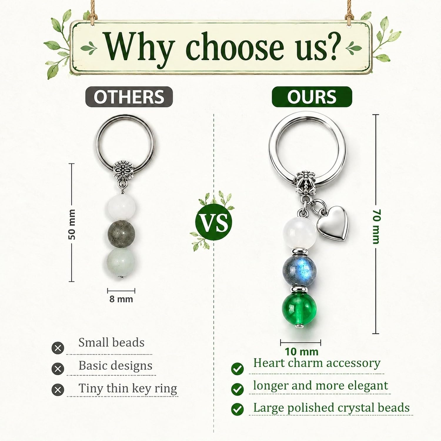 Cute Natural Crystal KeyChain,New Chapter Gifts For Women image 4