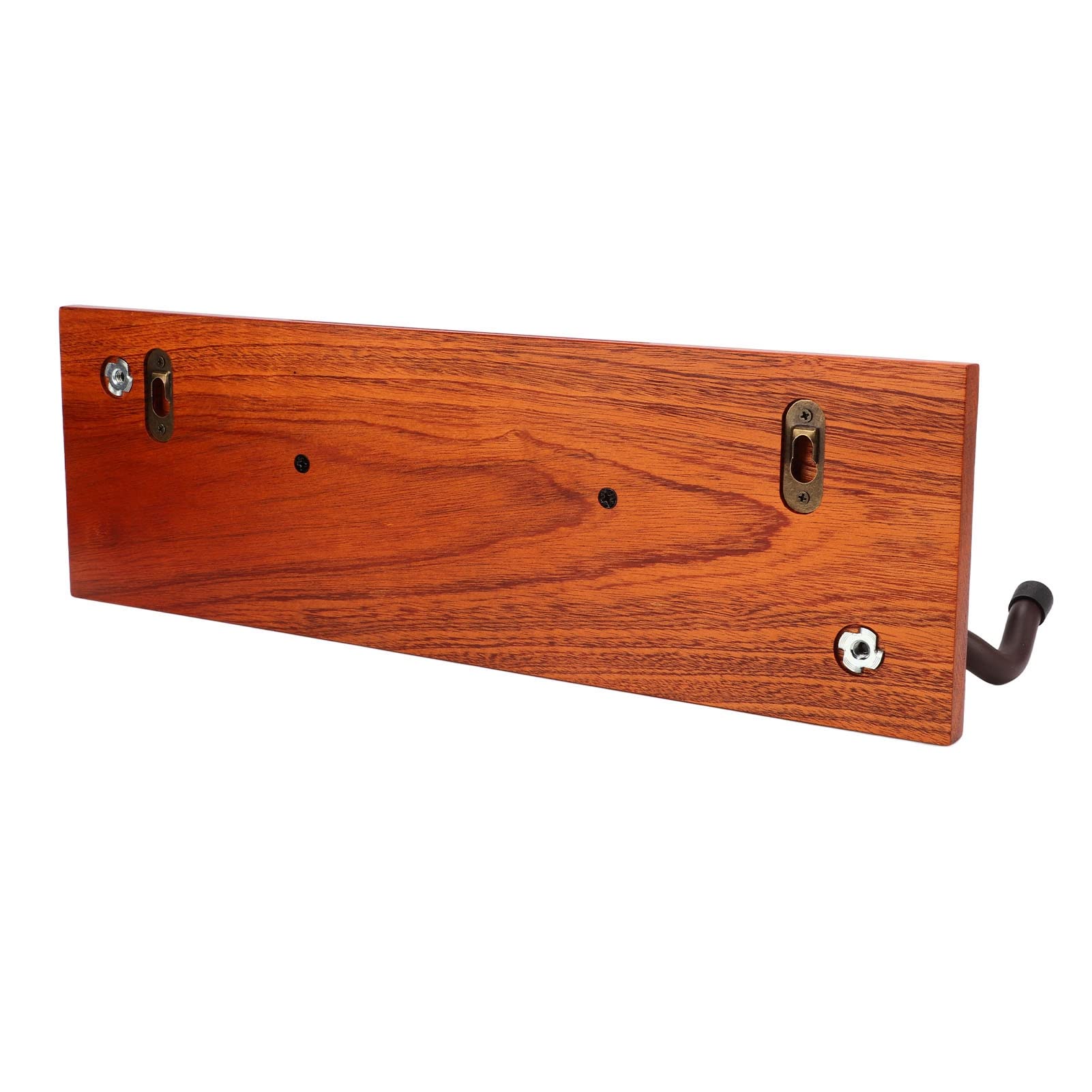 Soporte para estante de pared para guitarra, estante de madera con marco de hierro y almohadillas de silicona, soporte de guitarra multifunción 4 en 1 para guitarras acústicas y