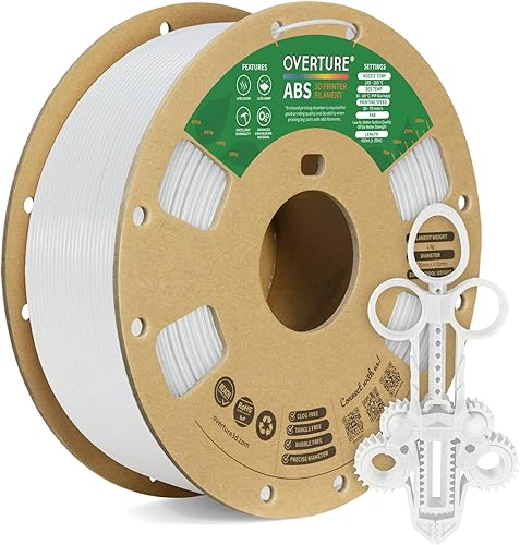 Miniatura 8 de OVERTURE Filamento ABS de 0.069 pulgadas, carrete ABS de 2.2 libras, filamento de impresora 3D, precisión dimensional +- 0.001 in, se adapta a la