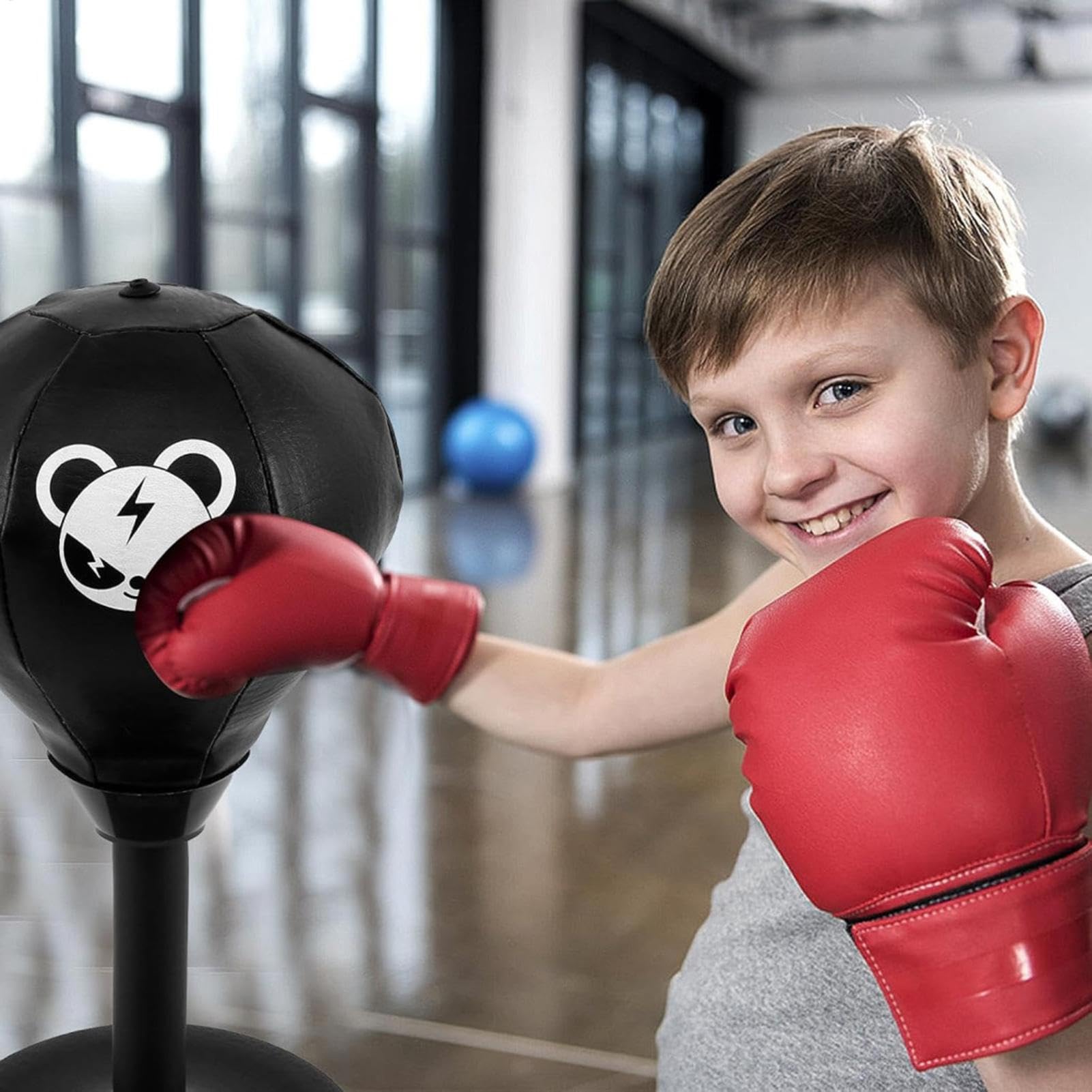 Saco De Boxeo De Sobremesa, Saco De Boxeo Divertido con Ventosa E Inflador, Saco De Boxeo De Sobremesa para Aliviar El Estrés, Saco De Areno para Niños, Adolescentes Y Adultos