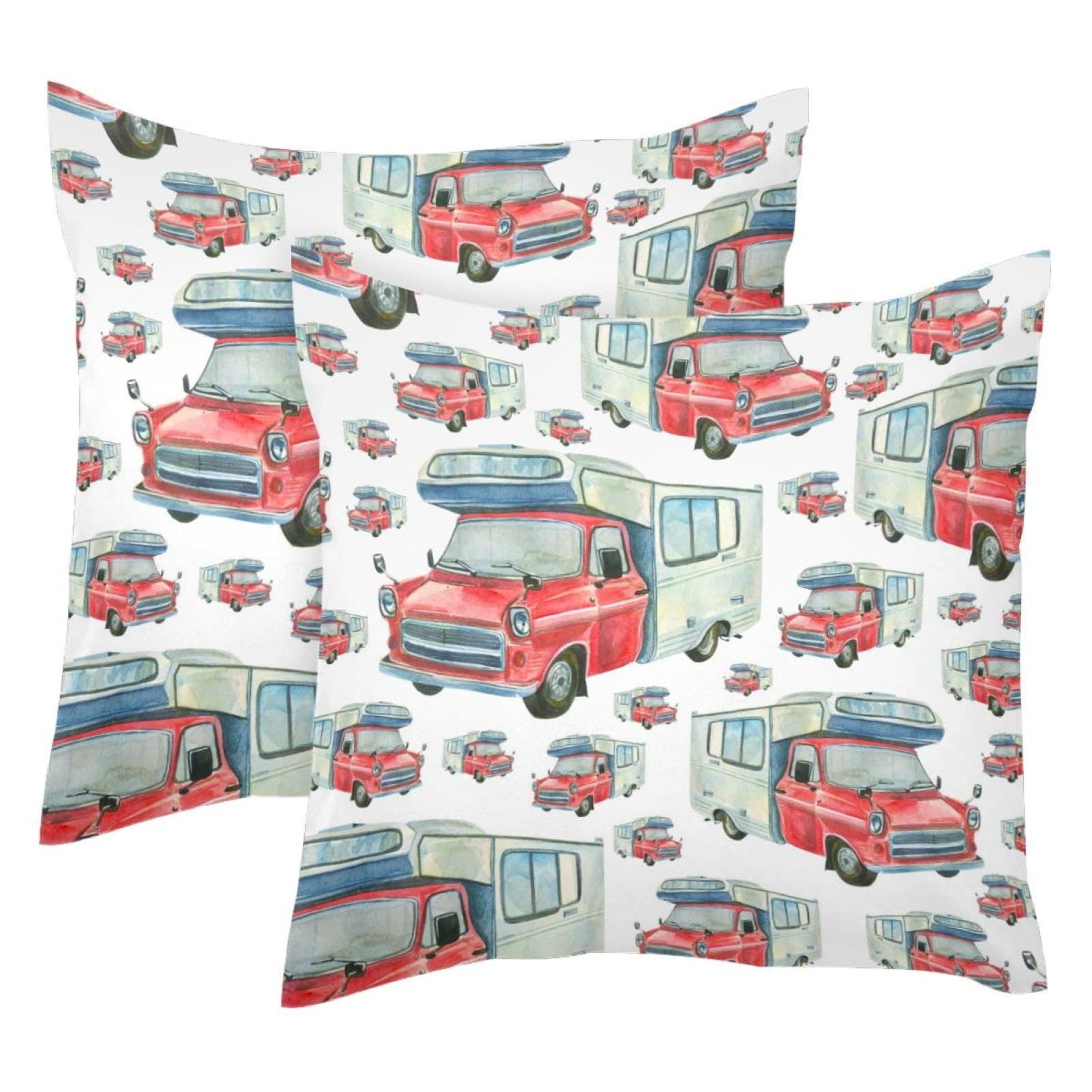 Housse de coussin velours rétro van pour remplacer vos taies usées facilement