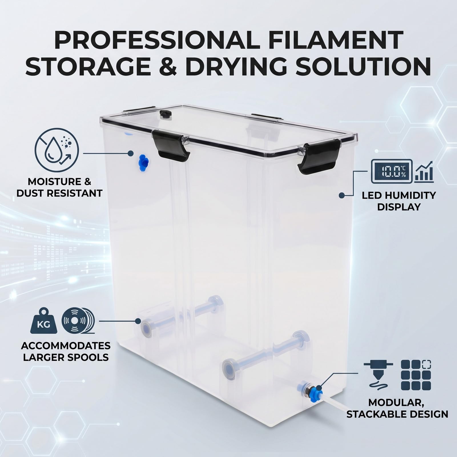 Sealed Humidity Controlled Filament Box 5.8L for Storing 3D