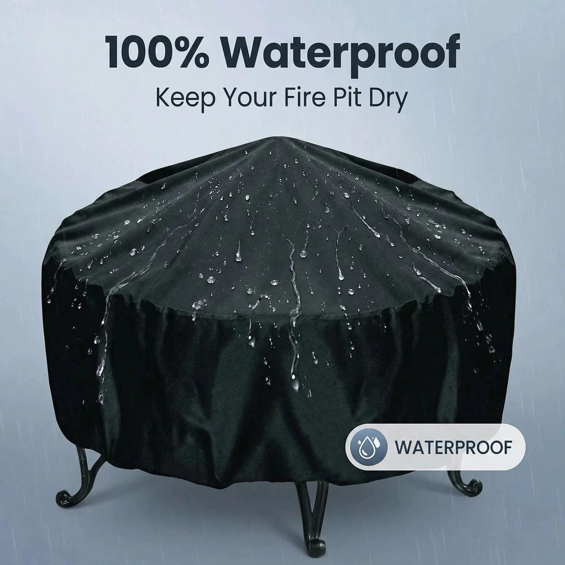 Copertura Braciere Rotonda Nastro Esterno | Copertura griglia barbecue poliestere antipolvere impermeabile protezione braciere della stufa(Nero,204x60cm)