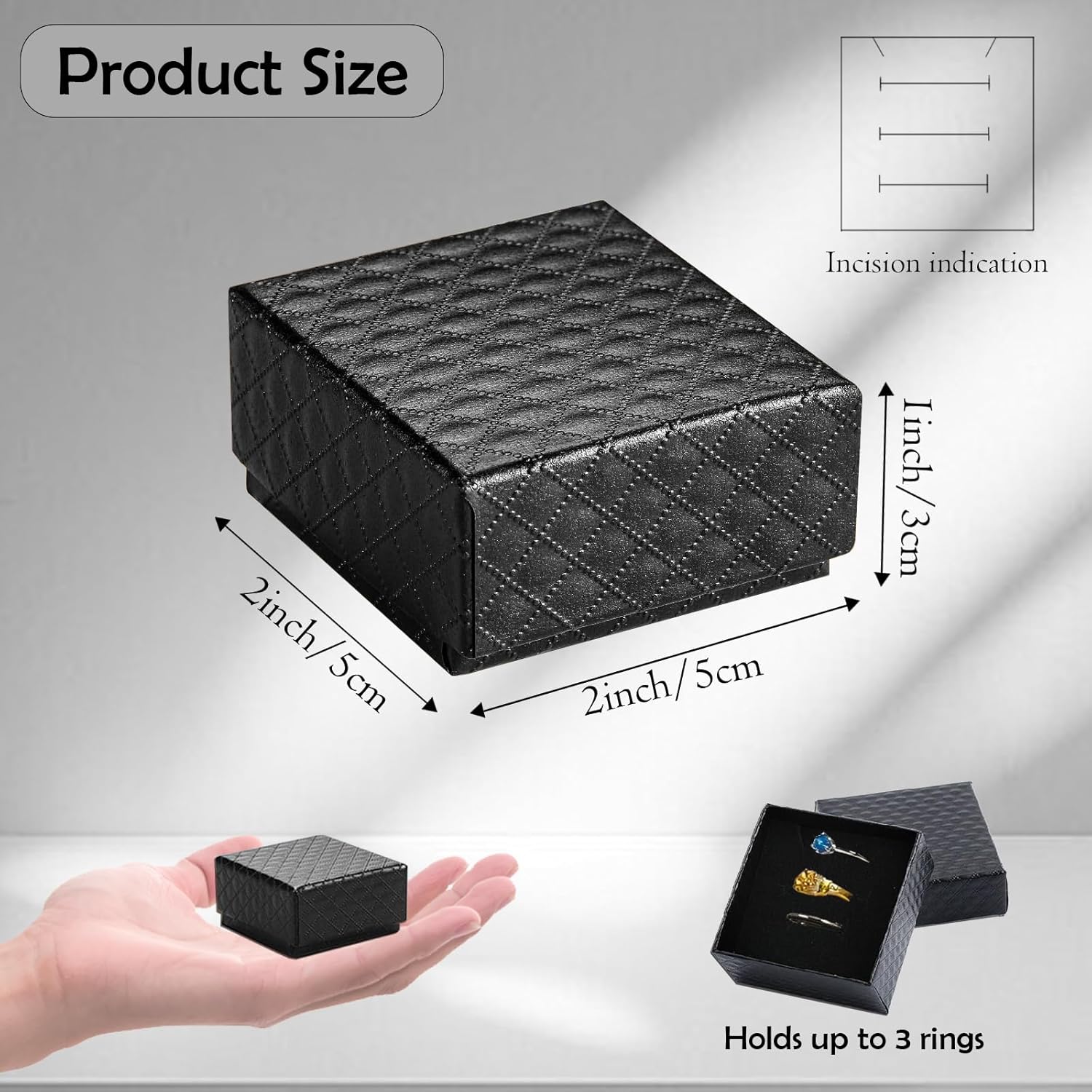 48Pcs Jewelry Gift Box Set -2 x 2x 1.2 Inch Ring Boxes with Velvet Liner for Earrings, Necklaces, Bracelets - Wedding, Engagement, Birthday Presentation - Retail Display Boxes - Image 5