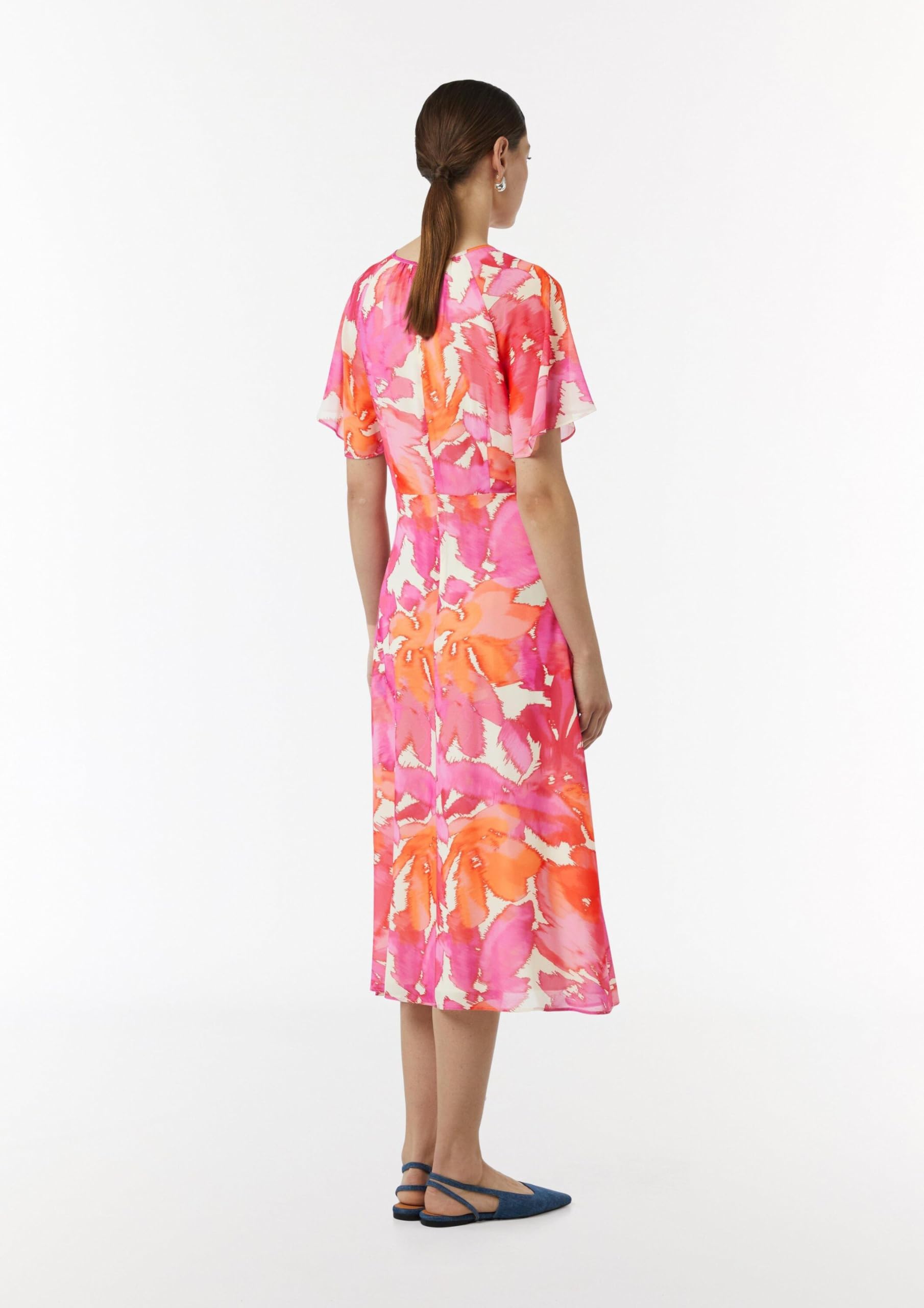 Comma Midi-Kleid mit All-Over-Print