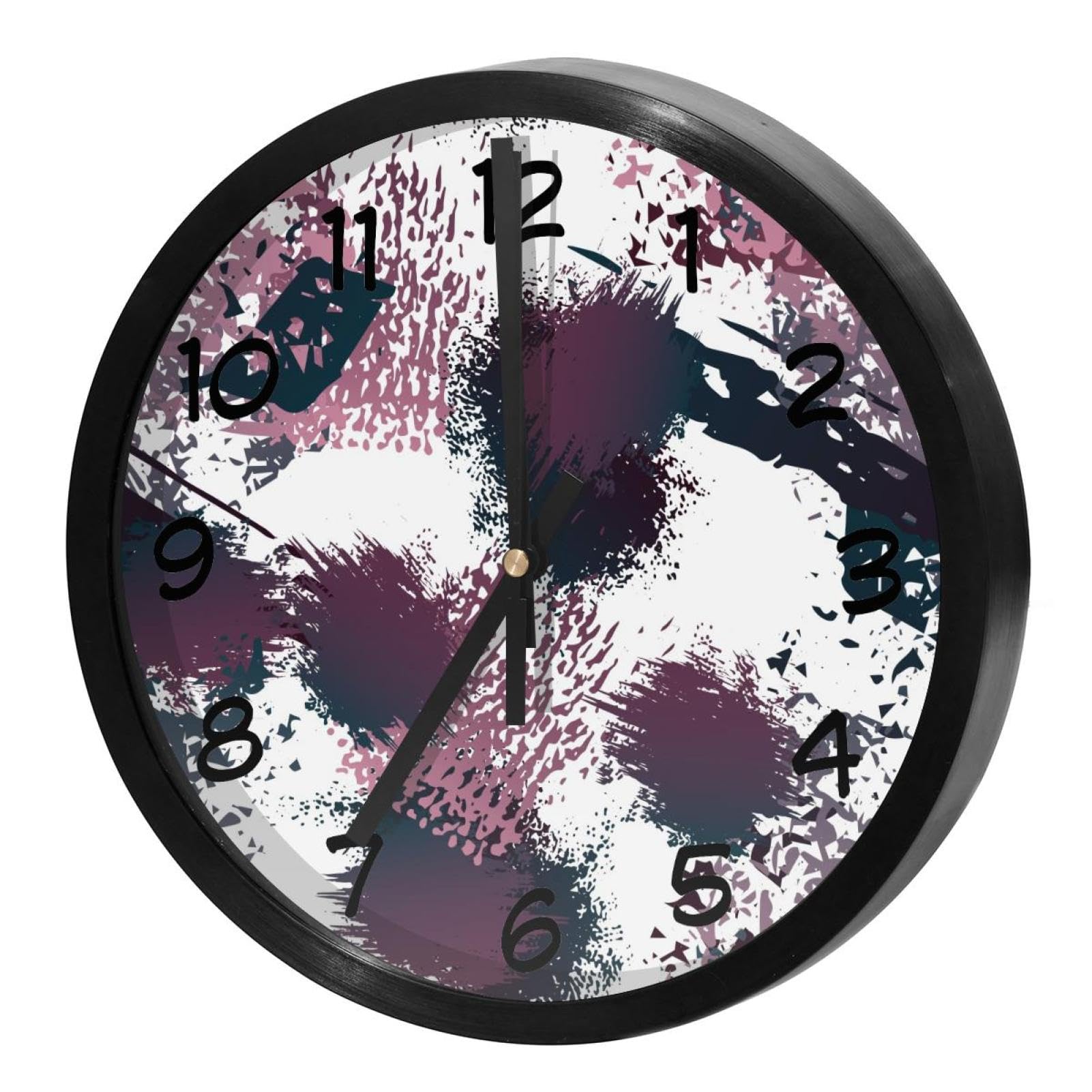 Horloge murale silencieuse à quartz ronde au style militaire pour salon et bureau