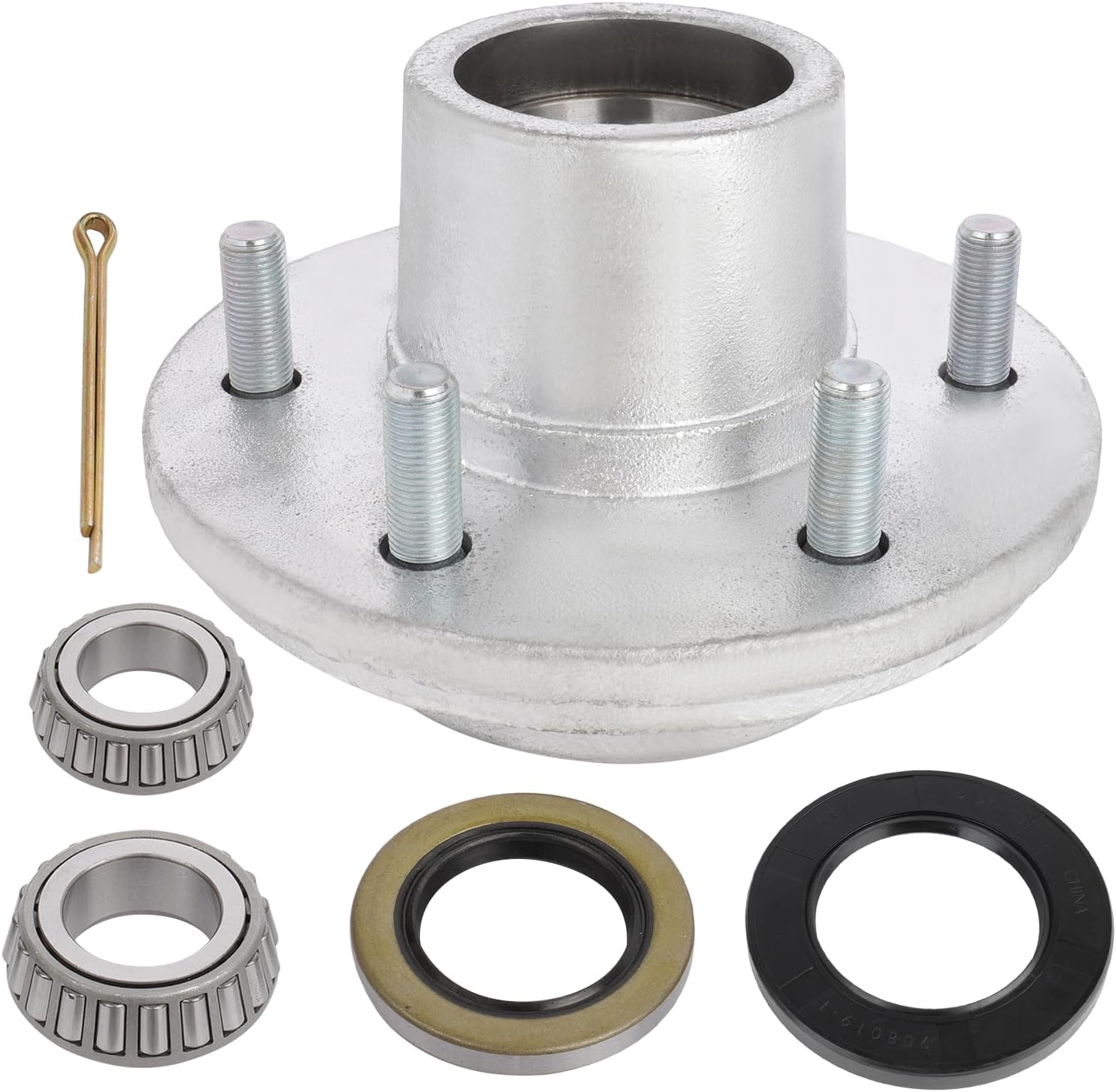 OCPTY Trailer Hub Wheel Bearing Kits for 1-1/4 Outer 1-3/4Inner Tapered Spindle Grease Seal for 5200 lb. -6000 lb. Axles 6 Bolt Lug Hot-Dipped Galvanized 15123 x 25580