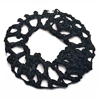 Vista 3 de Paquete de 7 fundas de red para moño para mujer, ballet, danza, patinaje, color negro (malla doble)