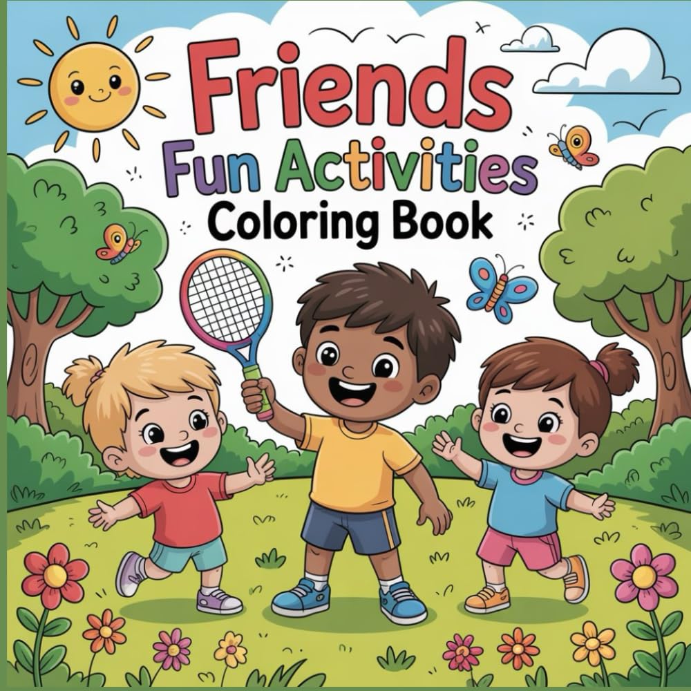 Friends Fun Activities Coloring Book: A Fun Kids Coloring Book with Happy Friends, Playtime Activities, and Simple Pages Designed for Little Hands