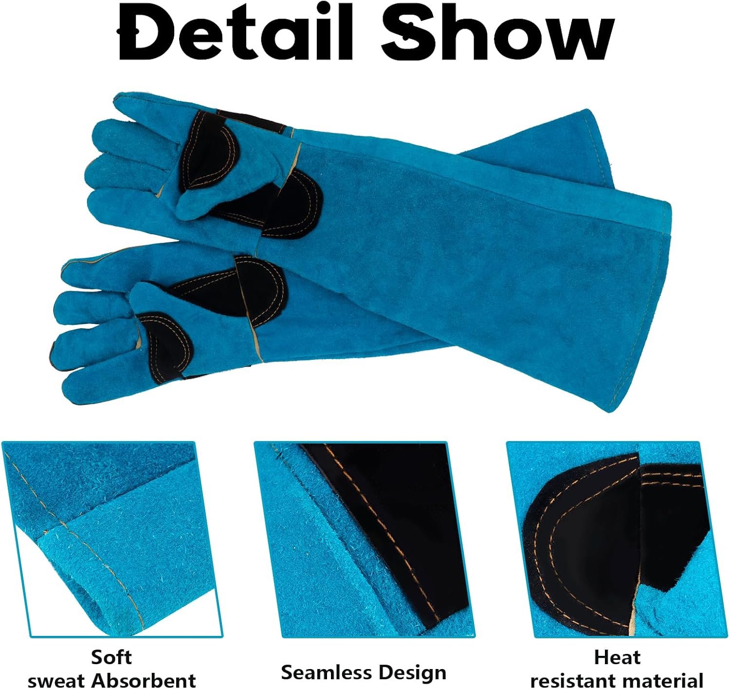 Animal Handling Gloves Bite Proof with 40inch Collapsible Snake Hook,Suitable for Dog Cat FalconBird Reptile Snake