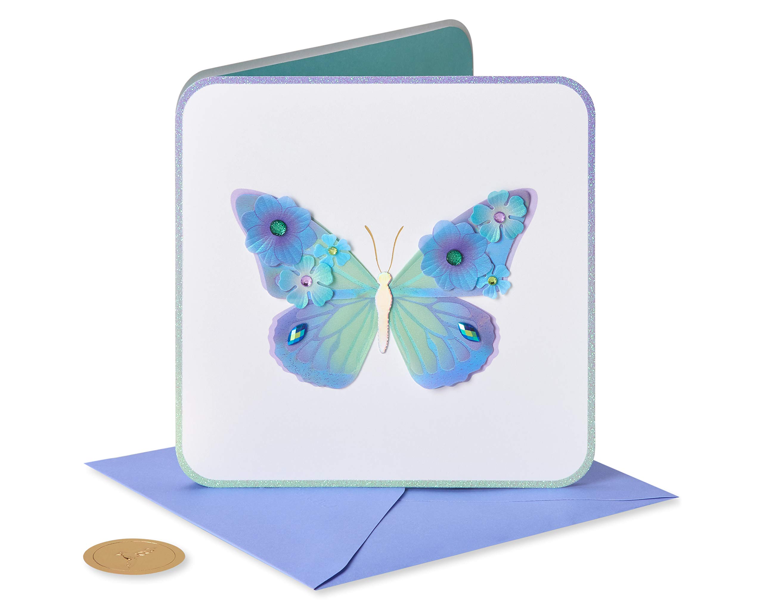 Papyrus Sequin Butterfly Blank Card