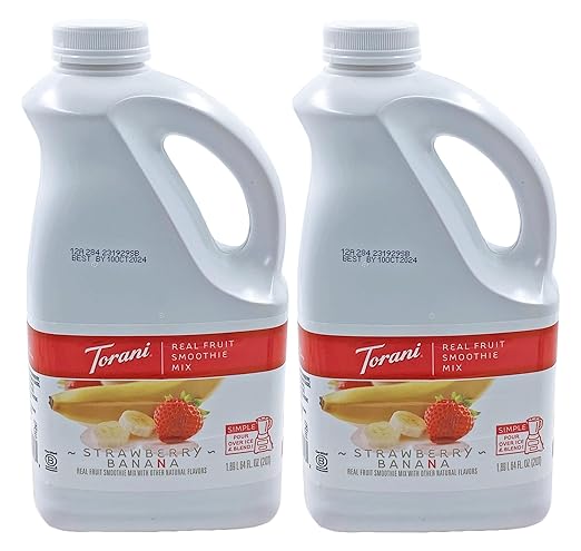 Torani Real Fruit Smoothie Mix STRAWBERRY-BANANA 64oz (2 Pack)