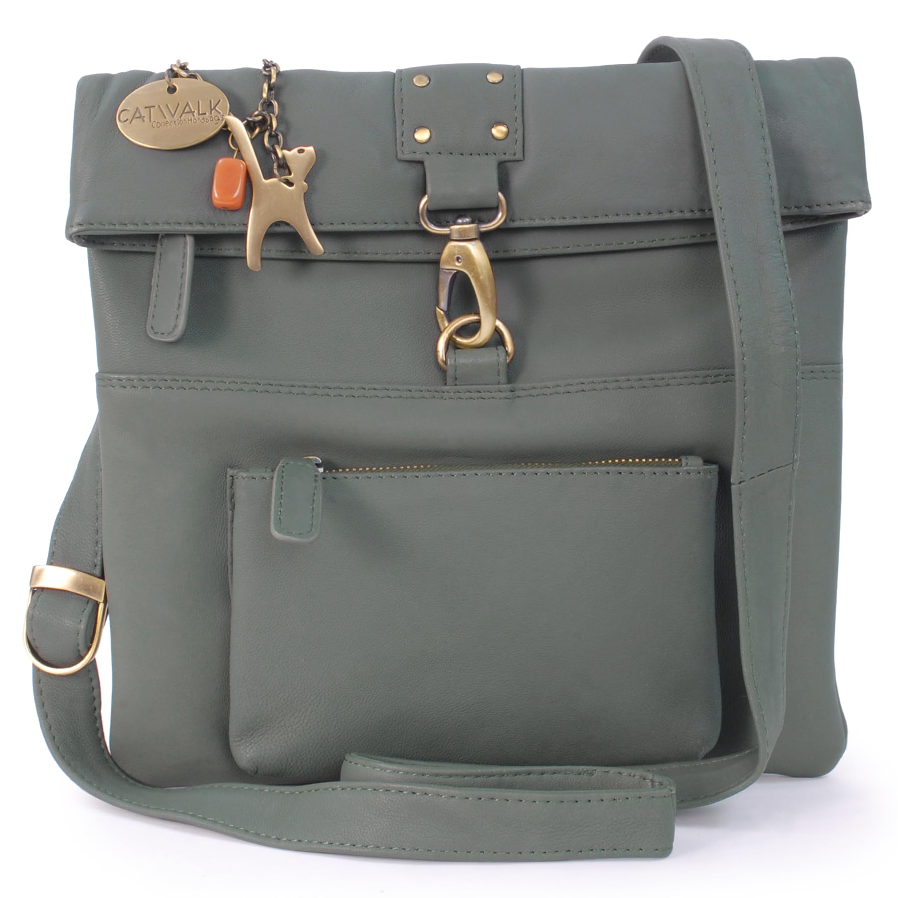 Catwalk Collection Handbags - Damska Skórzana Torebka Antykradzieżowa Crossbody - Mała Torba Listonoszka - Regulowany Pasek - Dispatch