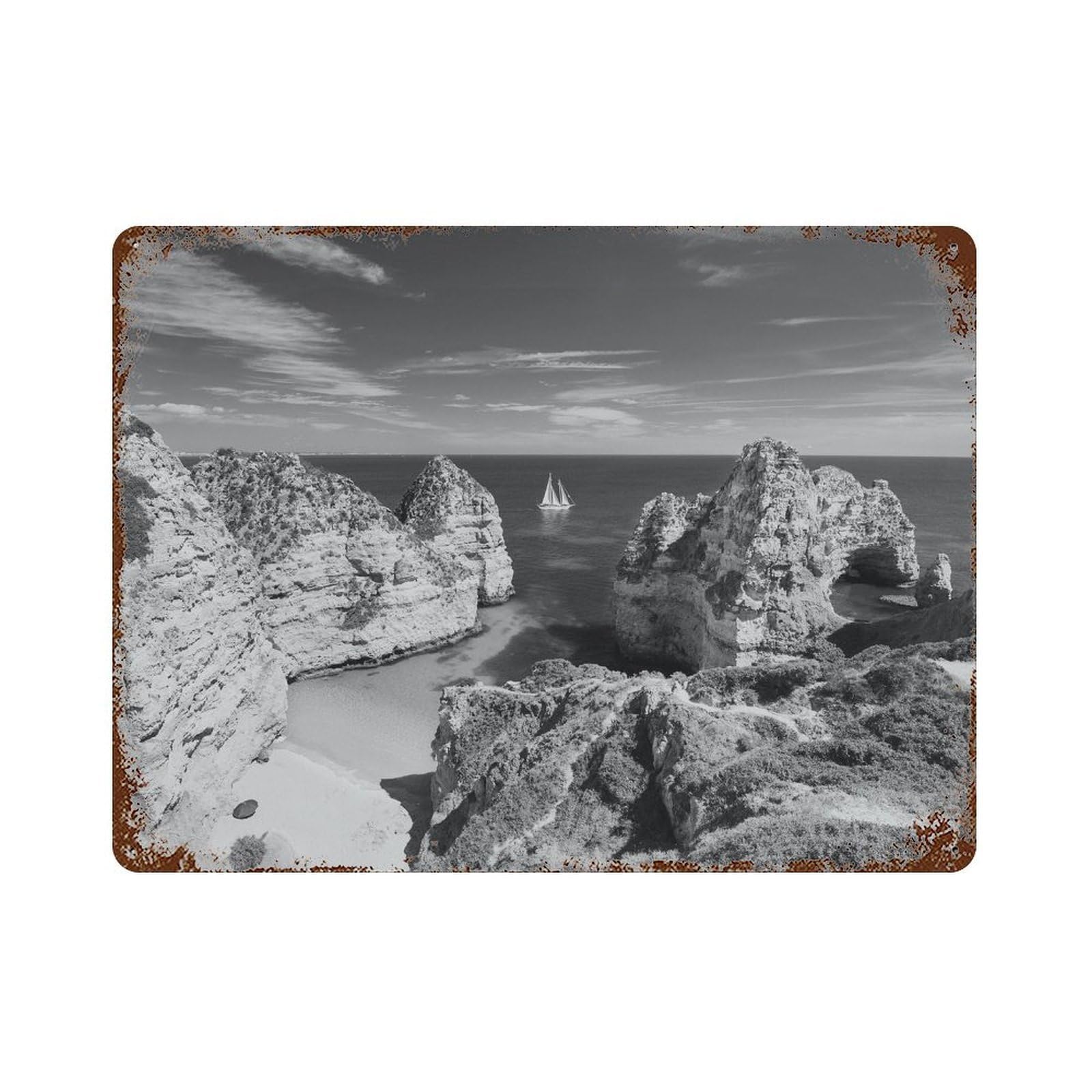 xiaoxiaoshen Black And White Portugal Photo Decor Lisbon Wall Decor Art Metal Tin Poster Modern Home Decor Art Home Bar Shop Decorations Vintage Sign 30x40cm