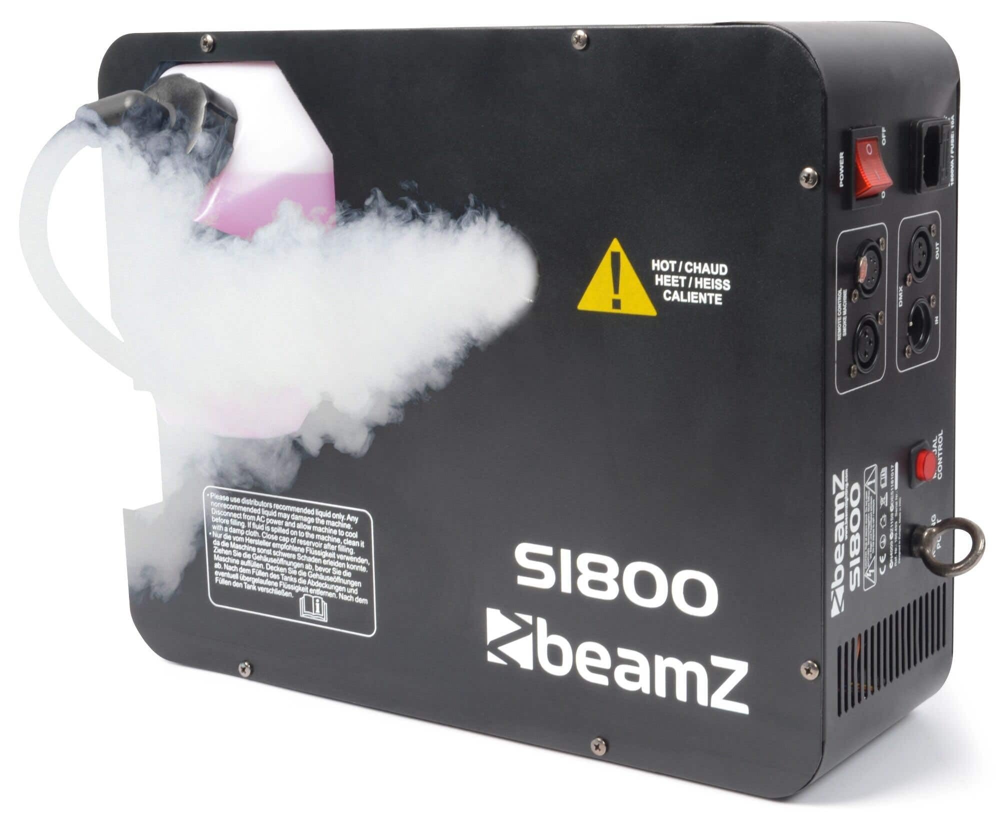 BeamZ S1800 DMX Nebelmaschine 2in1 - Vertikal & Horizontal mit 5 Liter Nebelfluid, 1800 Watt Rauchmaschine, Party Nebel für professionelle Shows, Smoke Machine für Hochzeiten, DJs, und Partys