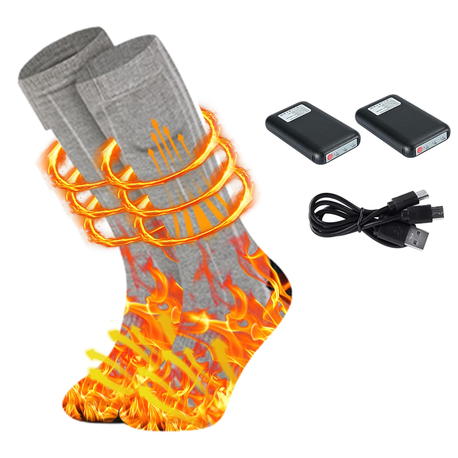 Calze Termiche Inverno Calze Riscaldate COZII Ricaricabili - 5000mAh 3 Temperature USB Per Sci Ciclismo Calze Riscaldate Per Artrite E Circolazione