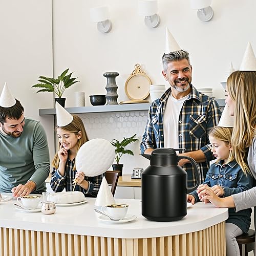 Miniatura 9 de Jarra térmica de café de 70 onzas aislada para mantener el calor y el frío, cafetera térmica de acero inoxidable para café, té, agua para fiestas,
