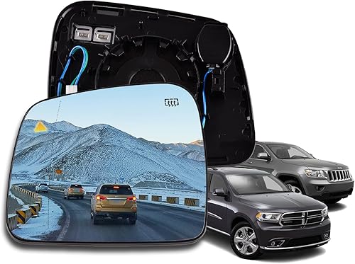 GrteRokky Espejo lateral del pasajero compatible con Jeep Grand Cherokee 2011-2021 Dodge Durango 2014-2019 Espejo retrovisor calefactable delantero