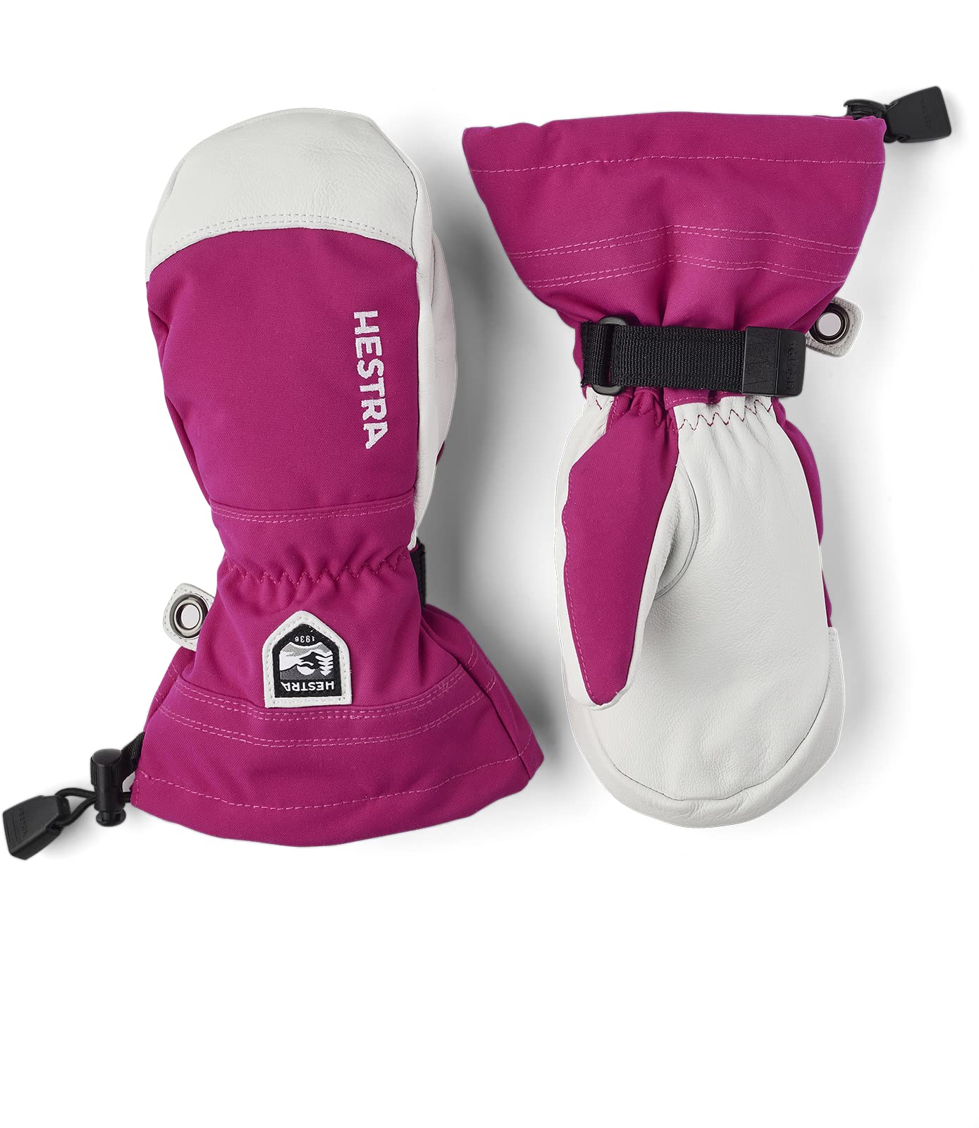 Hestra Army Leather Heli Ski Junior Mitt (Youth 4-13yrs) | Waterproof, Insulated Classic Kids Snow Mittens I Ski & Snow Play