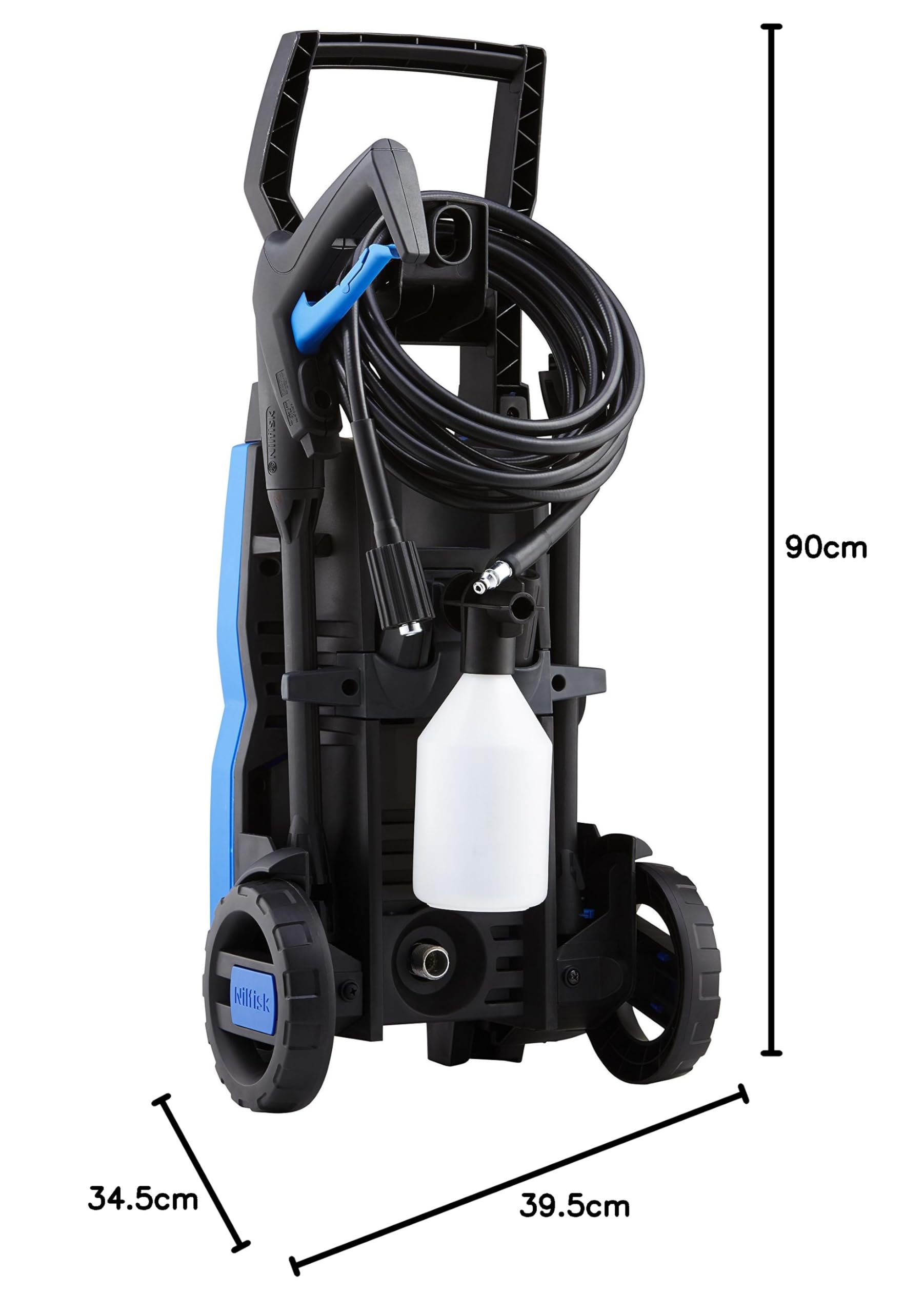 Nilfisk Hidrolimpiadora de Alta Presión C 110 Bares - Mini Limpiadora + Pulverizador de Espuma + Limpiador de Patios Compact + Cepillo (1400 W)