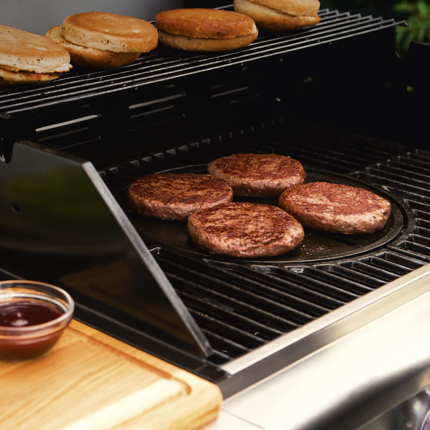 LANDMANN Plaque de cuisson Modulus - En fonte émaillée - Compatible avec le système de grille de cuisson Modulus - Utilisable des deux côtés - Idéale pour rôtir et cuire de petits aliments grillés