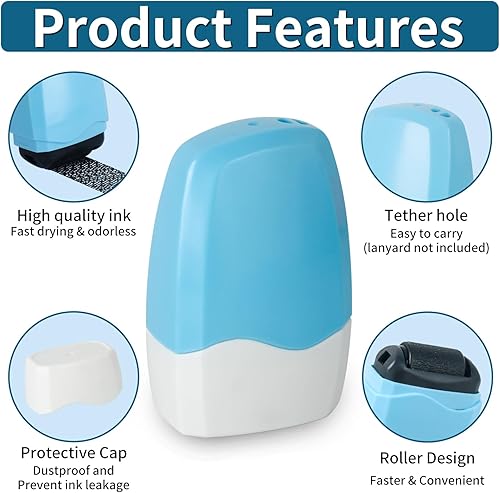 Miniatura 3 de Sello de rodillo de protección contra robo de identidad, azul, HS-009