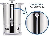 Vista 3 de SYBO Cafetera de percolado de acero inoxidable de grado comercial, urna de agua caliente para catering, 100 tazas de 16 L, color gris
