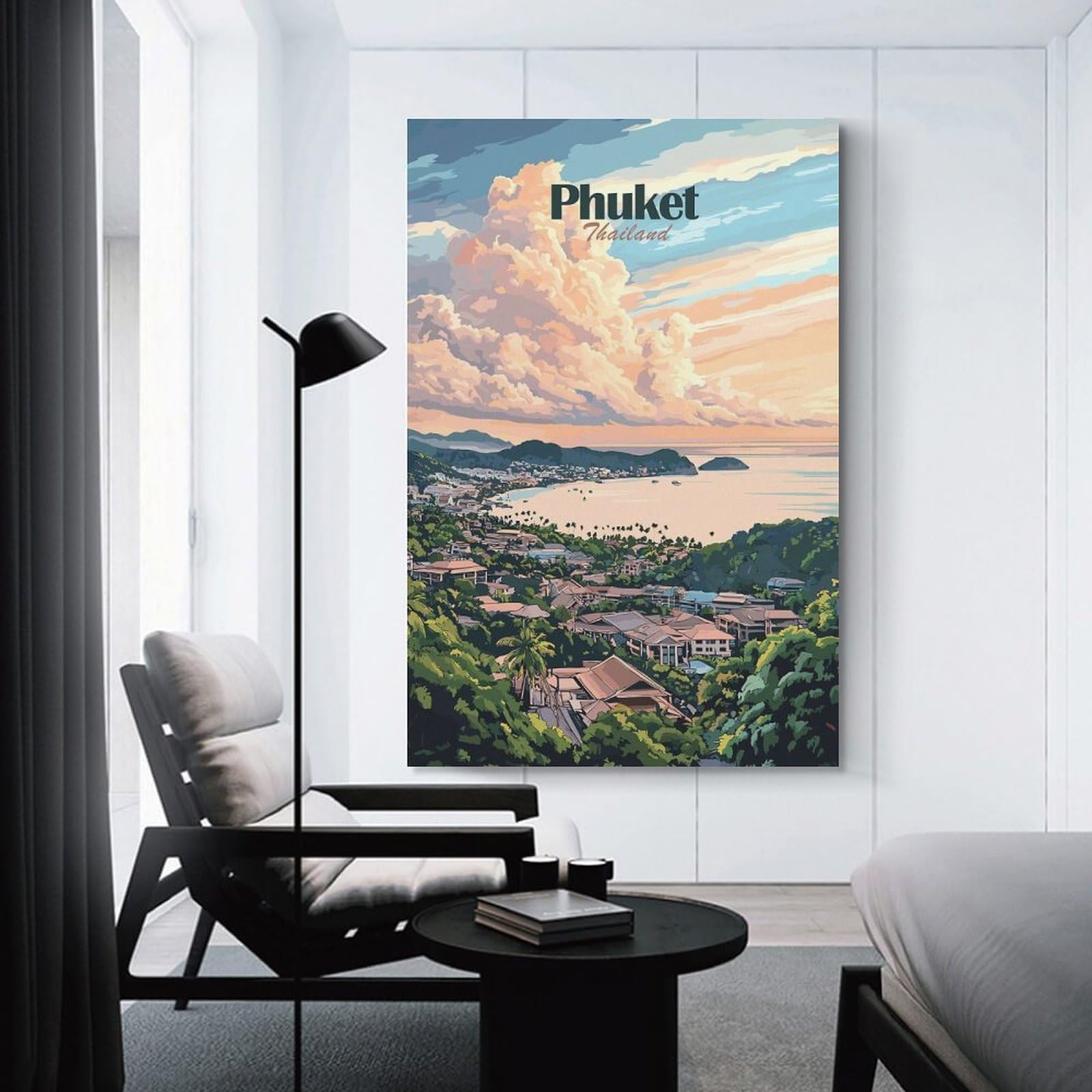 Junmoney Phuket, Thailand Sunset Room Decor Wall Art, 24x36inch(60x90cm), for Bedroom Walls, Guest Spaces Or Lounges, Stylish Decor for A Restful Room Update
