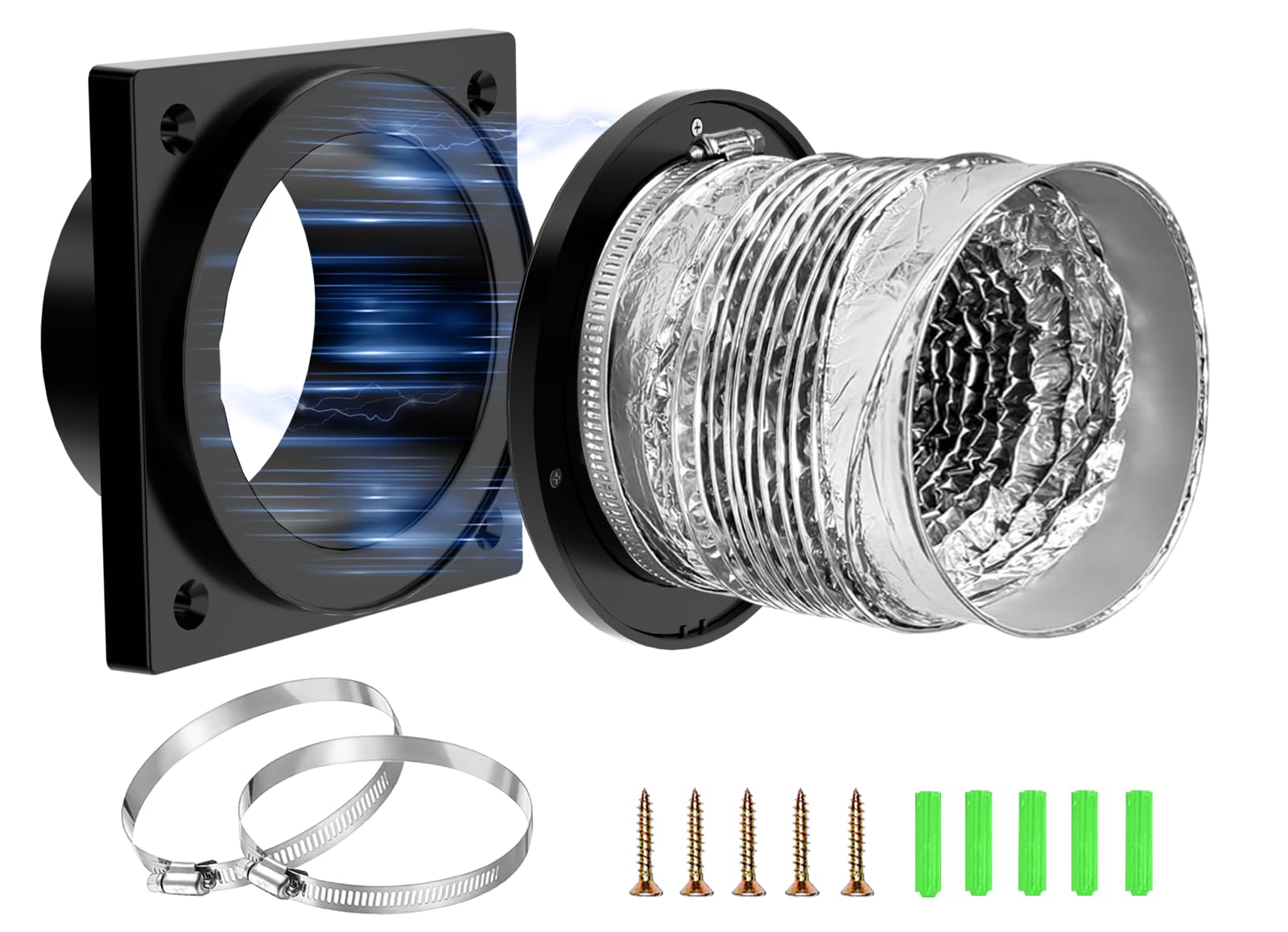 Magnetic Dryer Vent Connector Kit, Quick Connect Coupling for 4" Hose