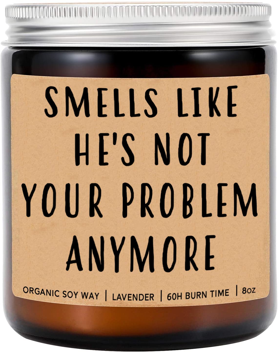 DiandDesignGift Lavender Scented Candle - 50 Hours Burn Time - Relaxation and Stress Relief - Natural Soy Wax - Funny Break Up Candle - Unique Gift