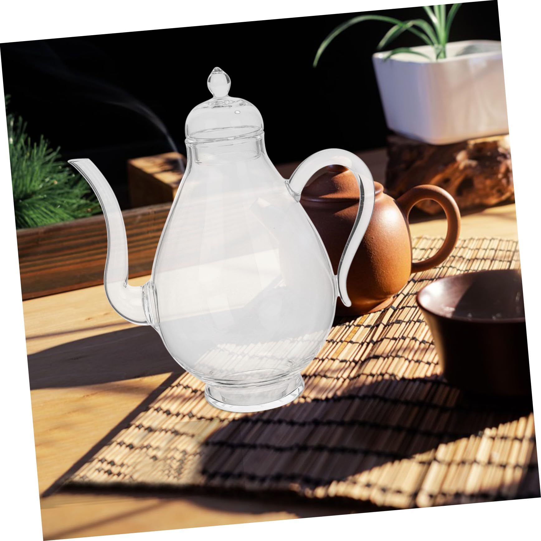 POPETPOP Tetera De Vidrio Vintage Con Infusor Extraíble De Tetera Transparente Para Infusiones De Té Suelto Apta Para Cocina De Inducción y Microondas