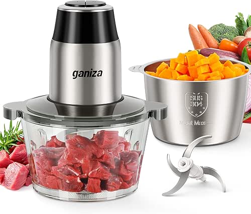 GANIZA Food Processors, Electric Food Chopper with Meat Grinder &
