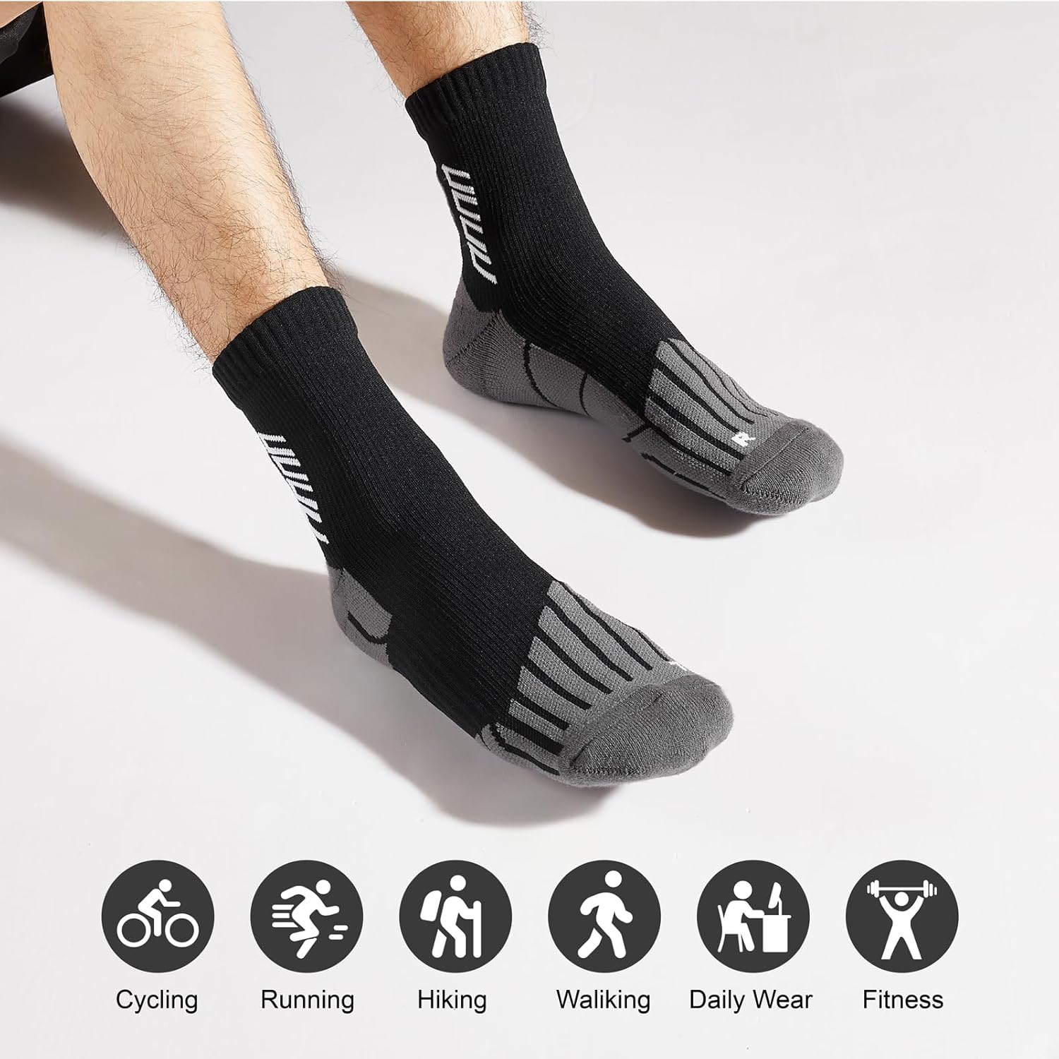 All-Season Compression Running Socks for Sports, Hiking, and Basketball - Moisture-Wicking and Anti-Blister - Image 5